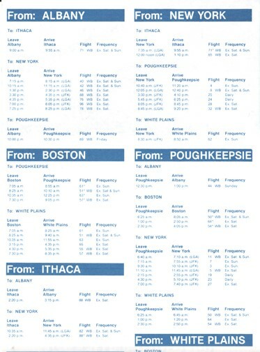 Command Airways timetable 1980/07/20