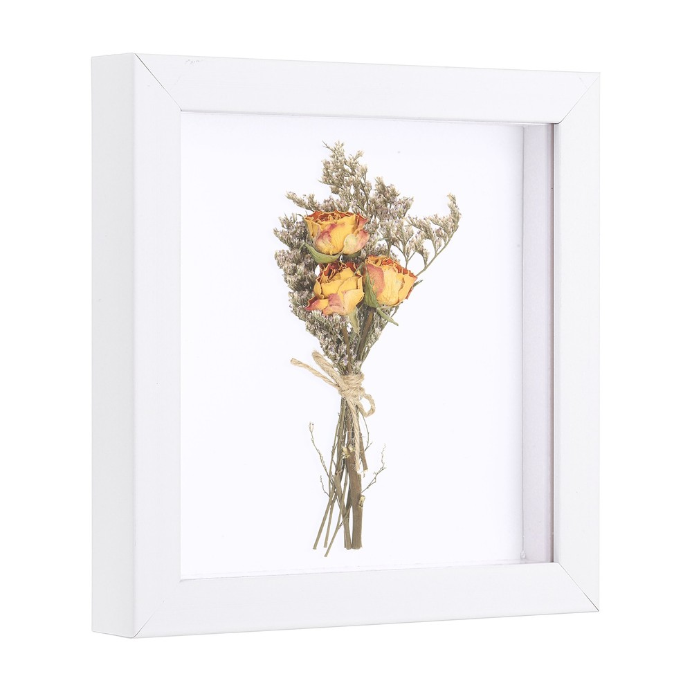 8x8 Inch Shadow Box Display Frame, 2cm Deep Photo Shadow Box, White