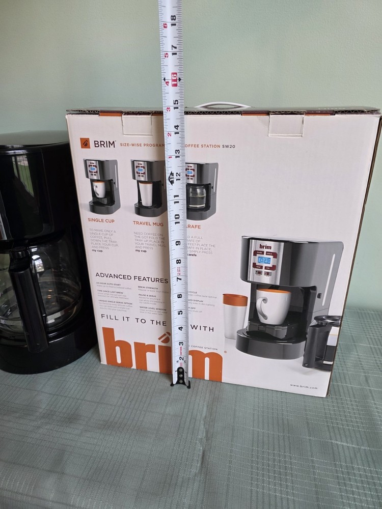 Brim SW20 Size-Wise Programmable Filter Coffee Machine 12 Cup Black/Silver