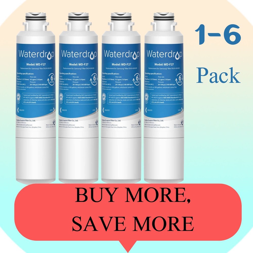 Waterdrop DA2900020B Refrigerator Filter, Replacement for Samsung DA2900020B