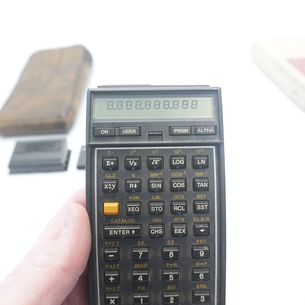 Hewlett Packard HP-41C Calculator Working w/ Case, 3 Modules, Box, Insturctions
