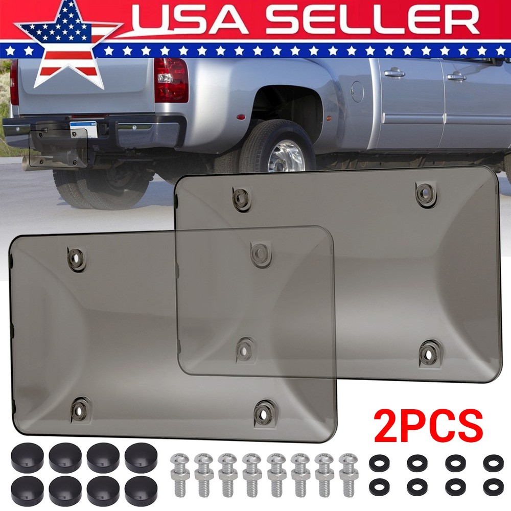2PCS Unbreakable License Plate Bubble Covers Universal Fitment Protector License