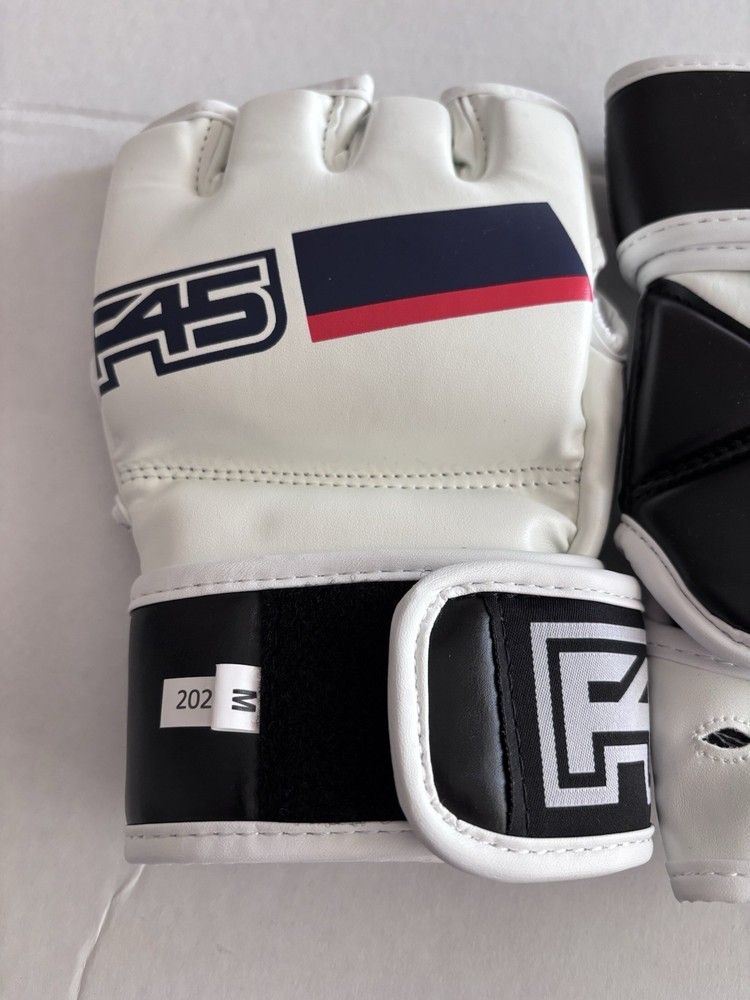 F45 MMA Grappling Gloves Size M Sparring Training Open Palm Hook & Loop