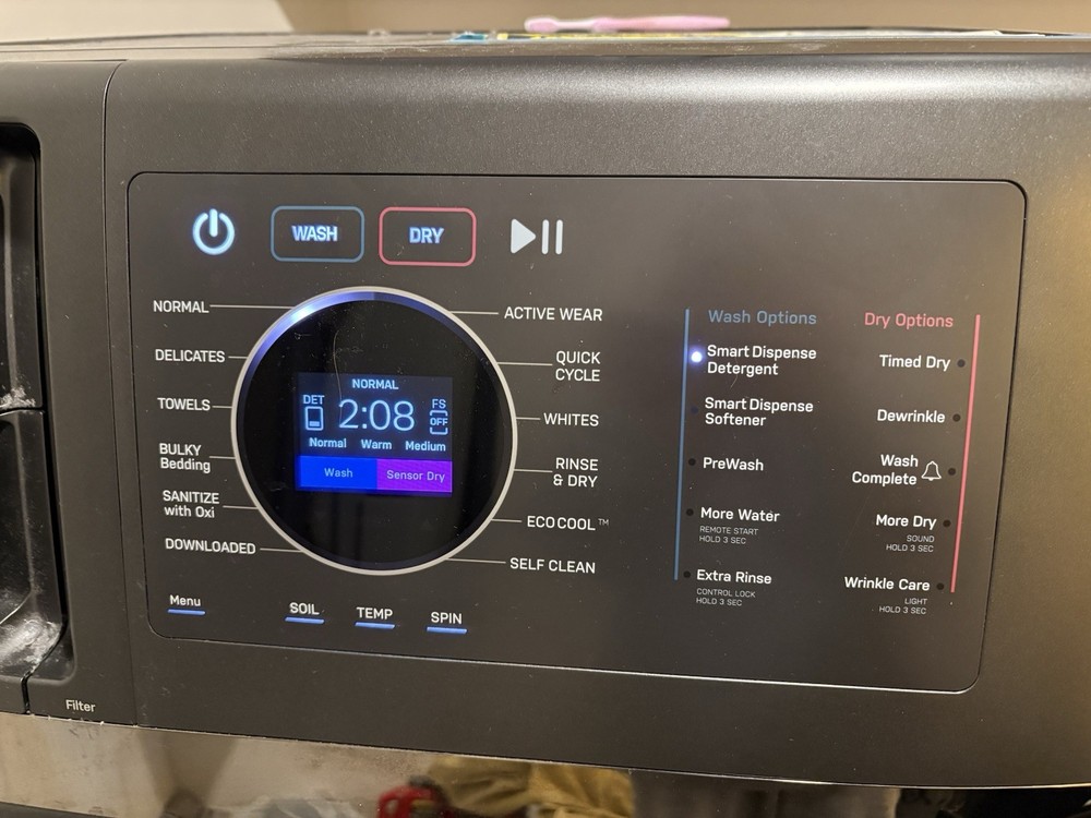 GE Profile Combination Washer Dryer, Gray, Front-Loading, Smart Dispense