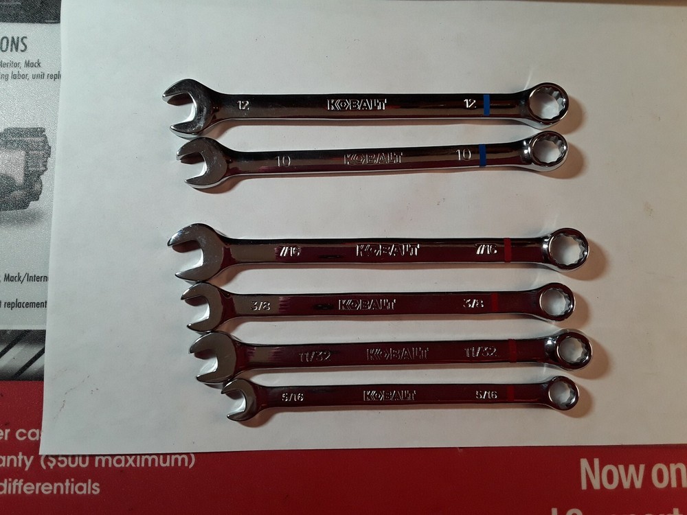 Kobalt Combination Wrenches - 12 Point pt - Metric and SAE
