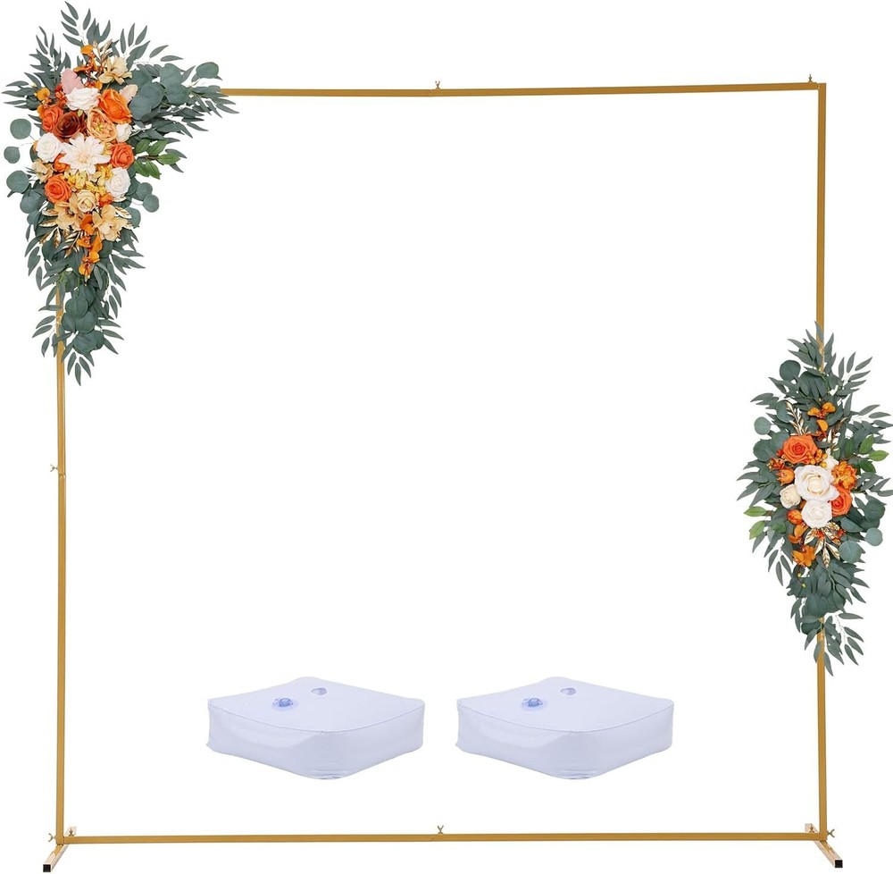 Wedding Square Arch Frame Flower Balloon Backdrop Stand Party Event Decor Gold
