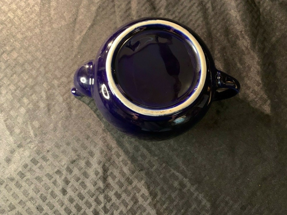 Dark Cobalt Blue Ceramic Teapot Unmarked EUC