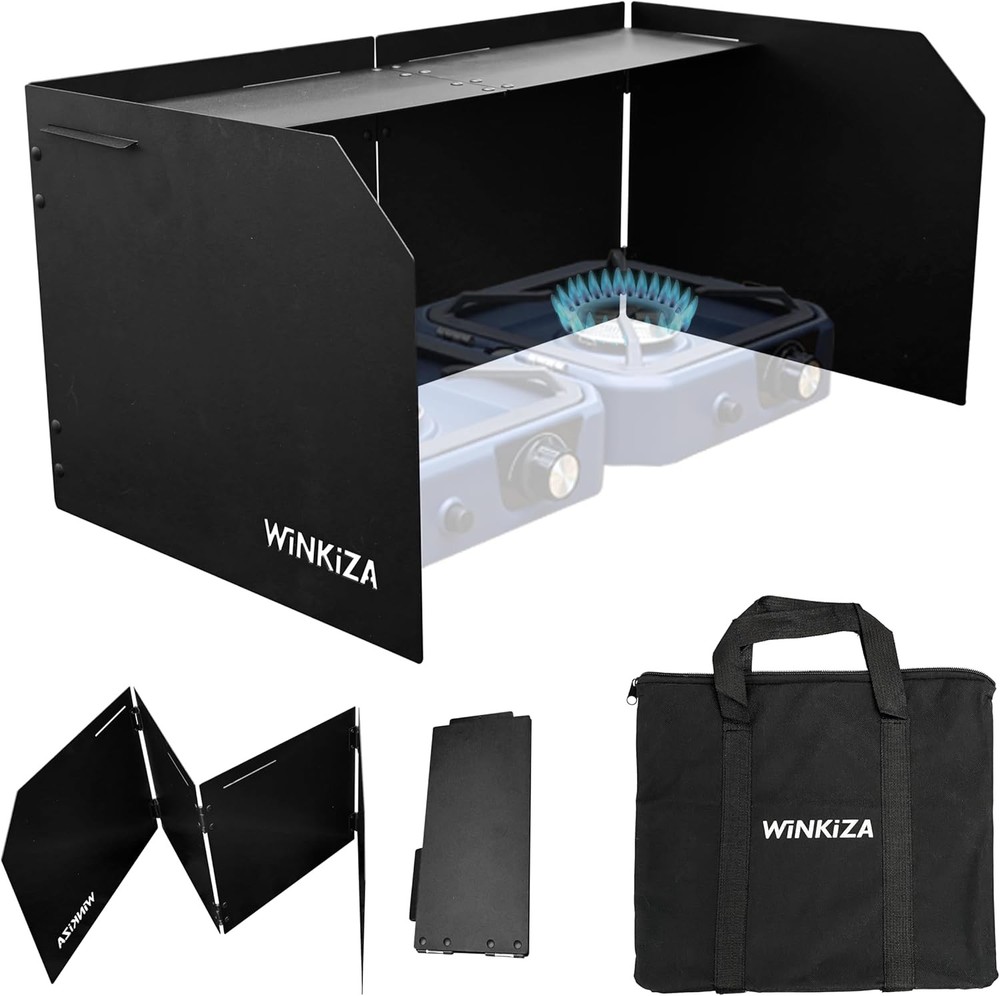 Camping Stove Windscreen Outdoor Foldable Gas Windshield, Wind...