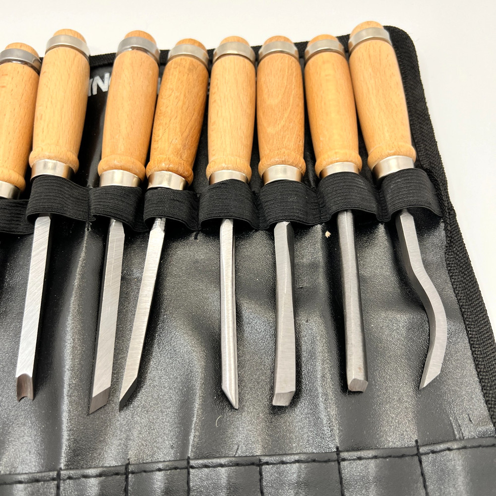 12 Piece Hand Chisel Wood Carving Tool Set Woodworking Gouges NEW