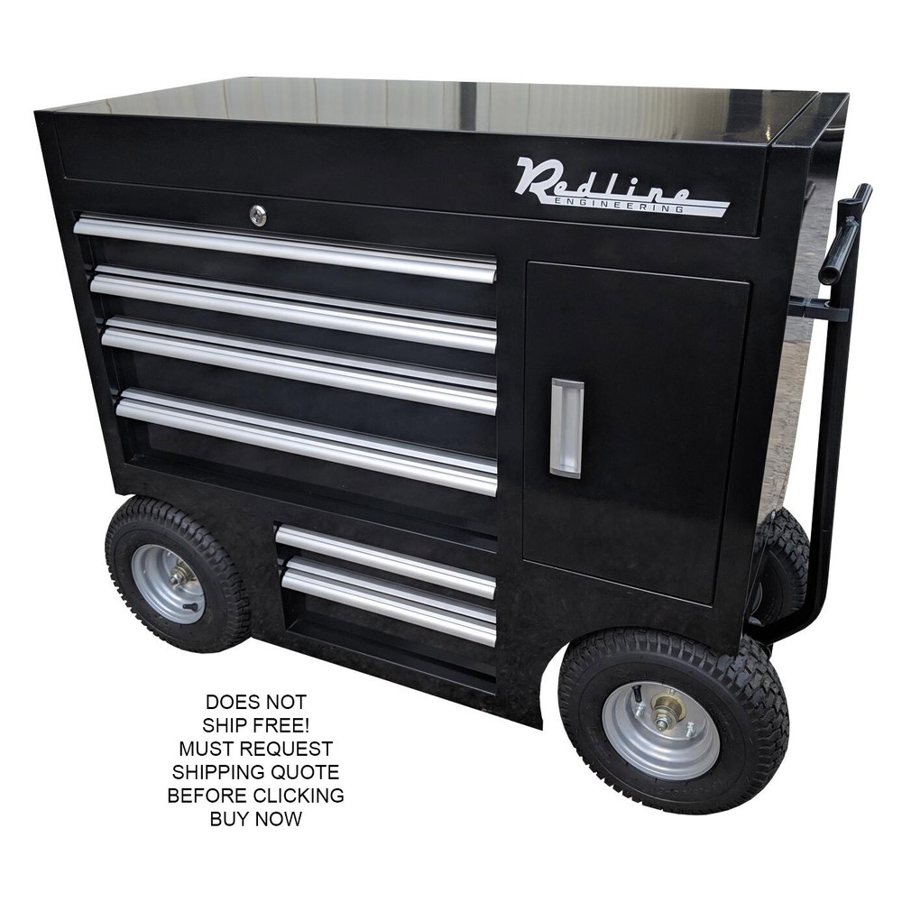 Redline 42" Toolbox Portable Rolling Racing Pit Box Wagon Cart