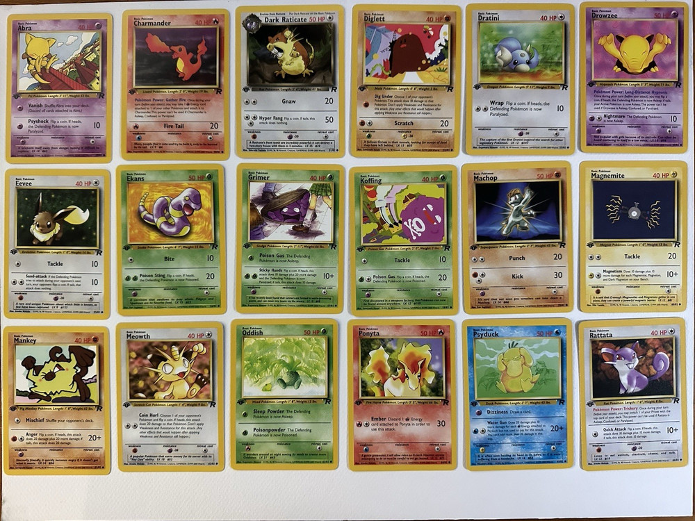 TEAM ROCKET 1ST ED COMPLETE NM COMMON SET