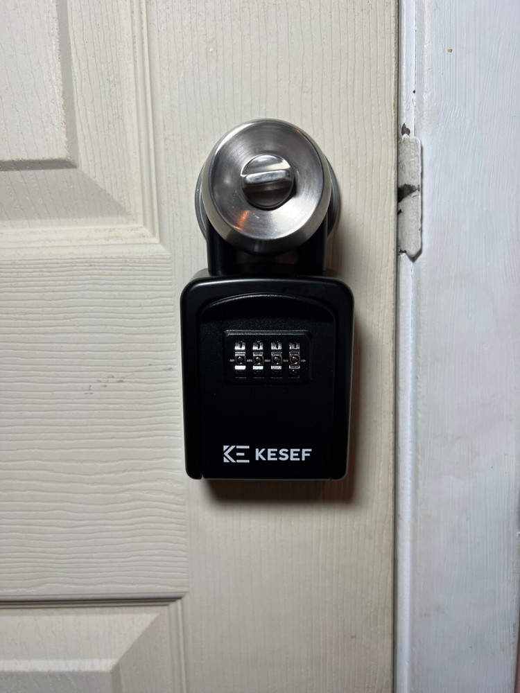 4 Digit Combination Security Lock Box Safe Large 5 Key Waterproof Black