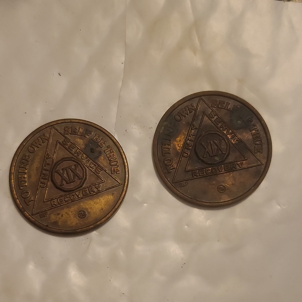 Bronze AA Recovery Program Tokens XIX Unity Service