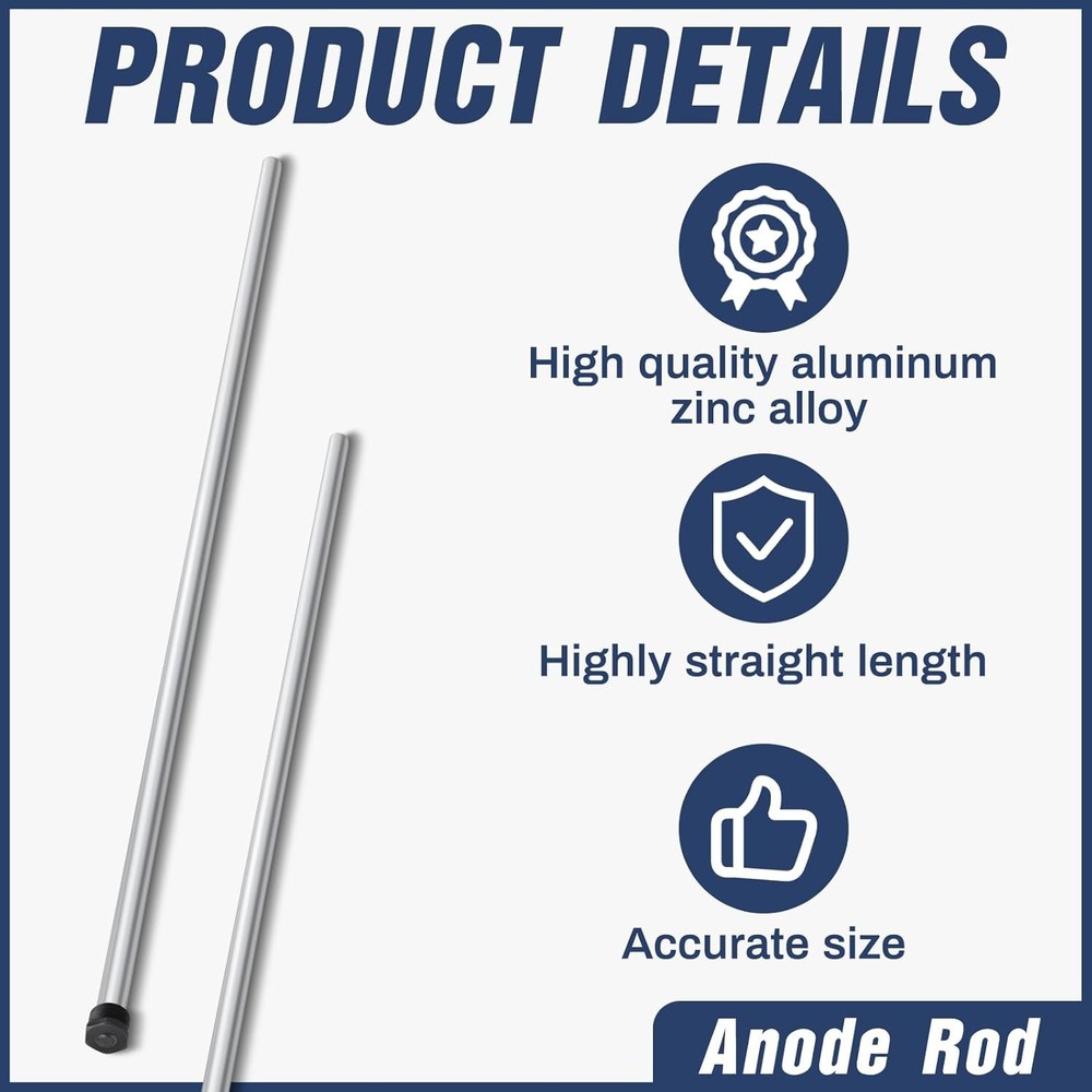 Tandefio 1 Pcs Anode Rod for Hot Water Heater Aluminum 3/4 Npt X 29 Inches