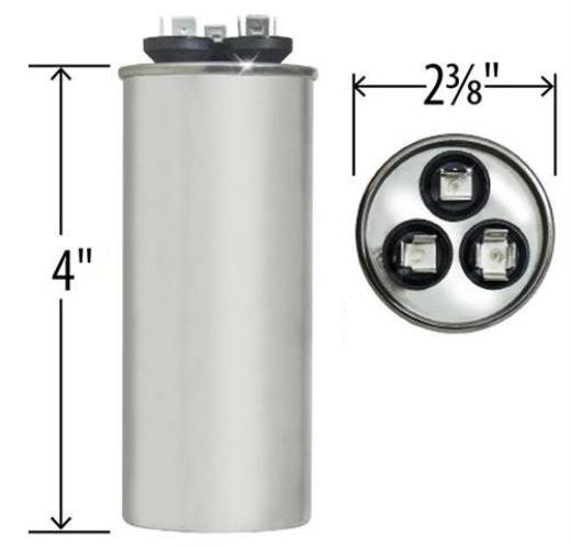 Compact Dual Run Capacitor: 45+5 MFD, 440V for Efficient AC & Heating Systems