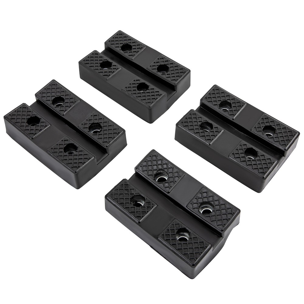 4Pcs 4-Hole Lift Pad Rubber Mat Rubber Rectangular Arm Lifter Rubber Pad Black