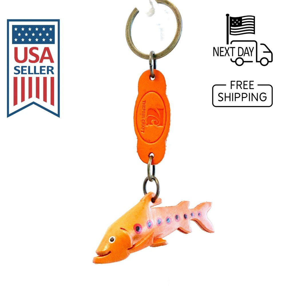 Sea Trout Handmade Leather Keyring