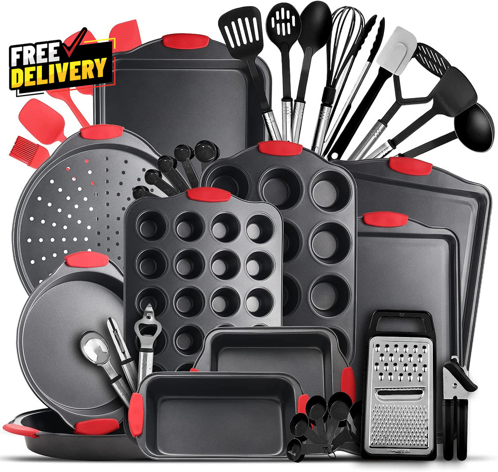39-Piece Baking Pan Set Nonstick Bakeware Cookie Cake Muffin Pan Kitchen