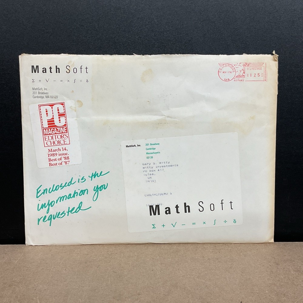MathSoft MathCAD Version 2.5 5.25 Inch Floppy Disk Vintage Computing