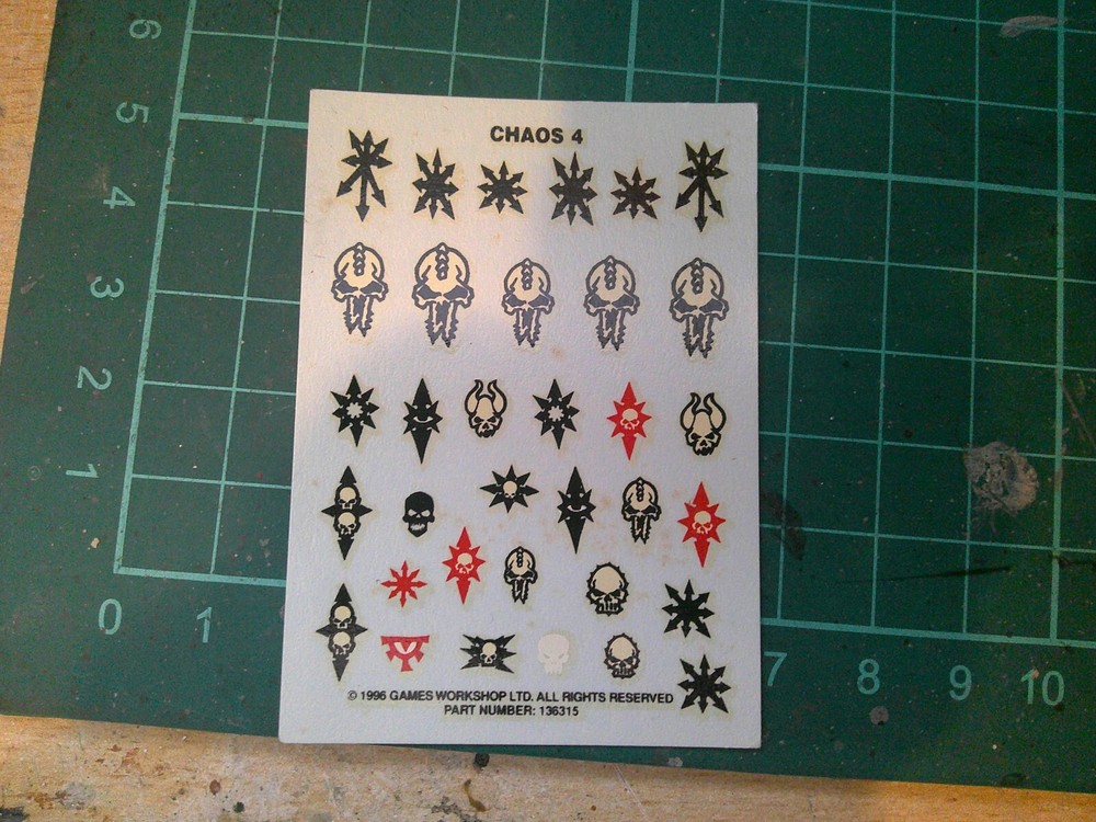 Transfer sheet Chaos 4 Games Workshop 1 sheet