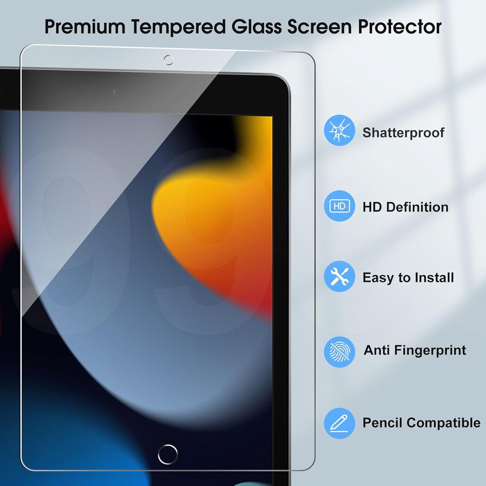 2 Pack Screen Protector for Ipad 9Th 8Th 7Th Generation (10.2 Inch, 2021/2020/20