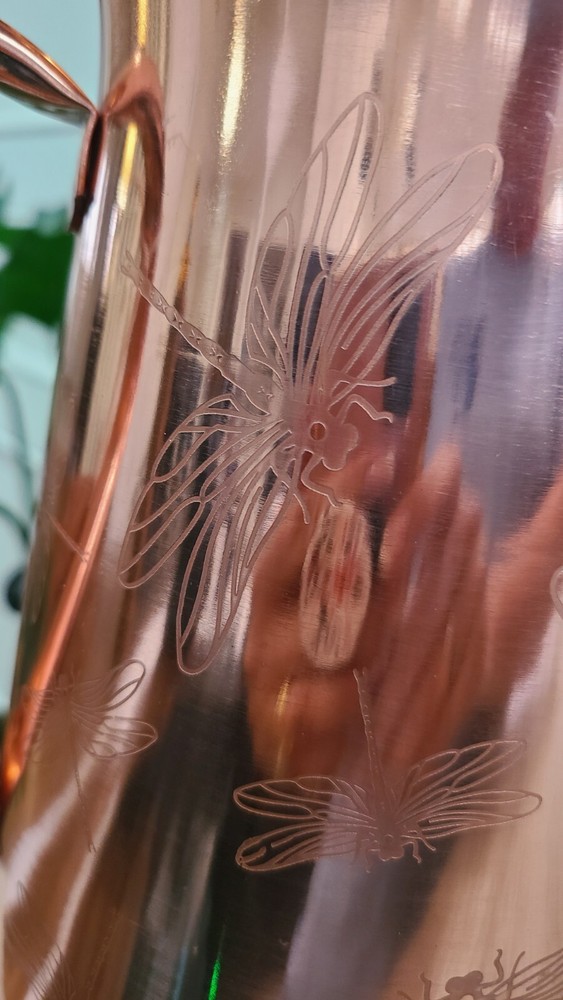 Handcrafted Copper Dragonfly Water Pitcher