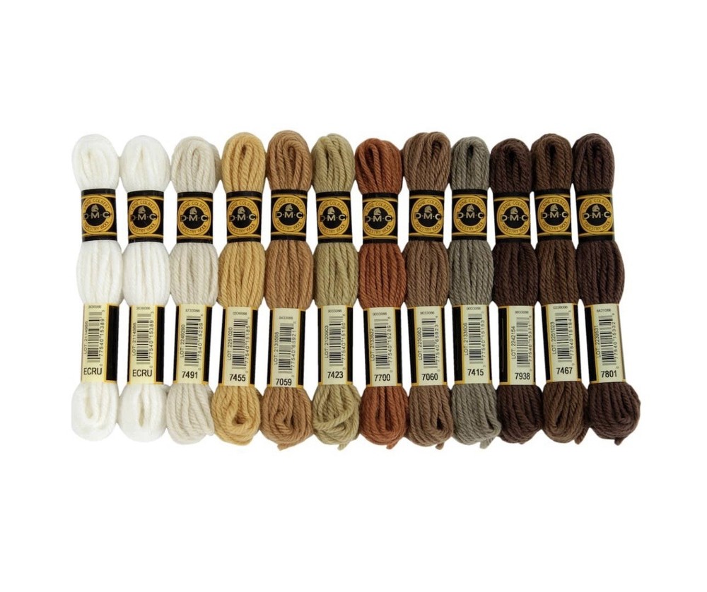 DMC® Earth Tones Tapestry Wool 12 Pack