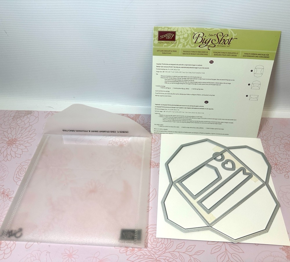 Stampin' Up! Sizzix GIFT CARD ENVELOPE & TRIMS Thinlits Dies Retired 135854