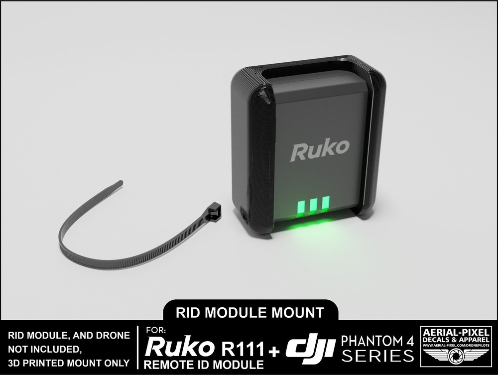 DJI Phantom 4, 3 & 2 Series Ruko R111 Remote ID Module Mount-Module Not Included