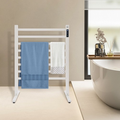 Electric Floor-Standing Towel Warmer Rack with Fast Heating & Timer