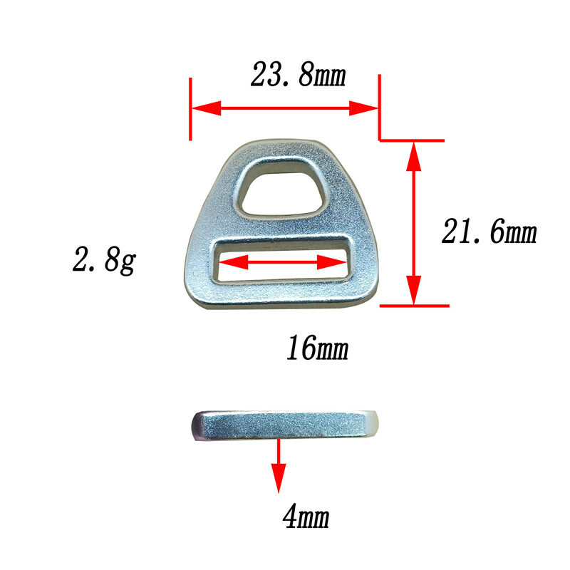 Triangle D Ring Metal Buckles Adjuster Backpack Strap Webbing 16/20/25/32/38mm