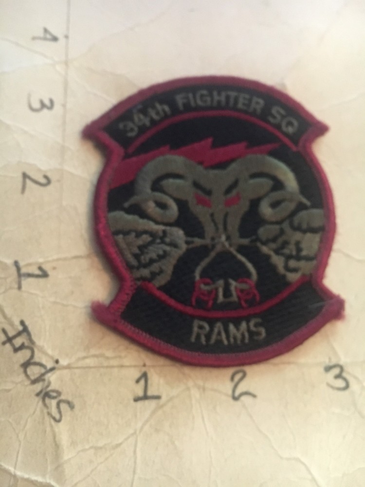 USAF 34th Fighter Squadron subdued patch 7/21/25