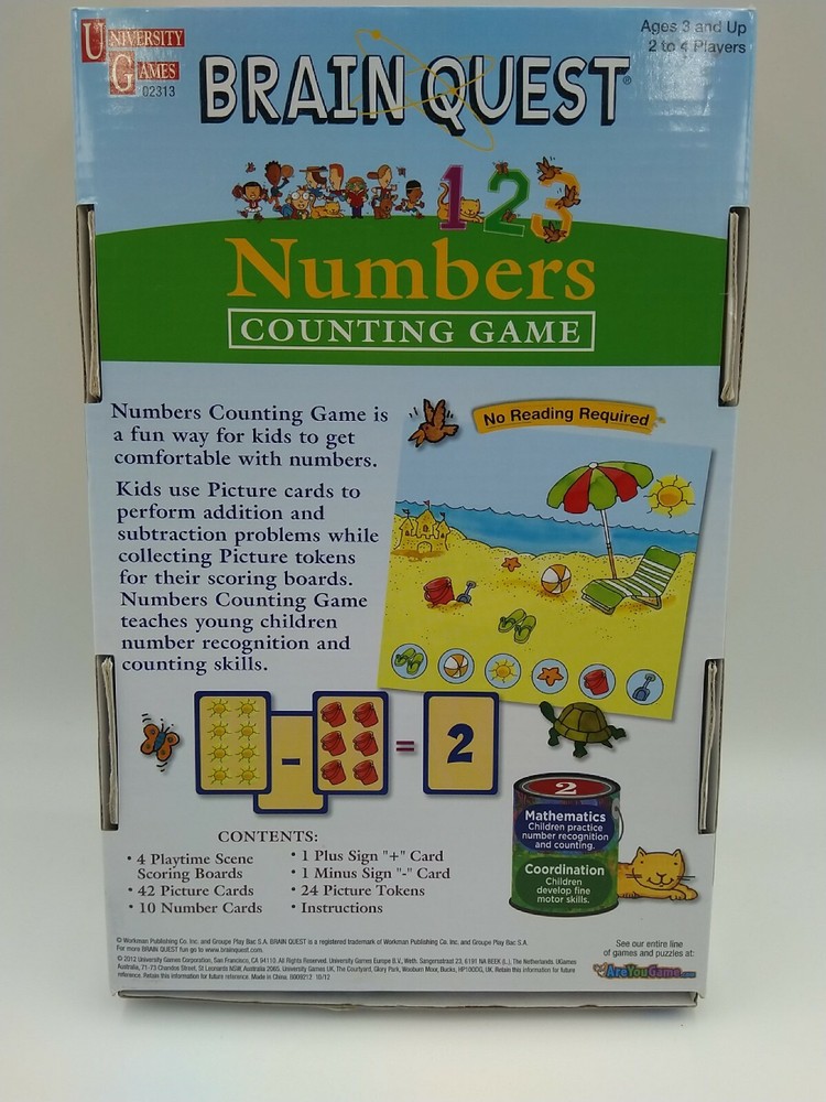 Brain Quest Pre-school Counting With Numbers Game homeschool complete.