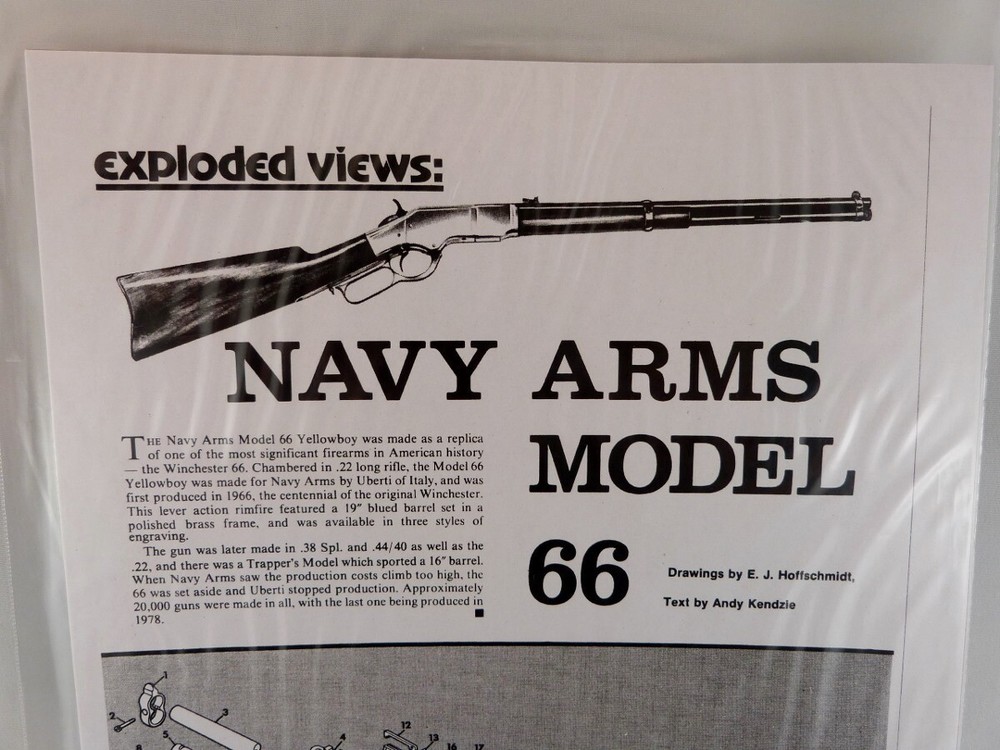 NAVY ARMS MODEL 66  RIFLE BREAK DOWN INSTRUCTION KIT a