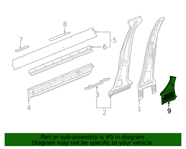 Genuine GM Driver Side Quarter Inner Panel Lower Extension 84649442