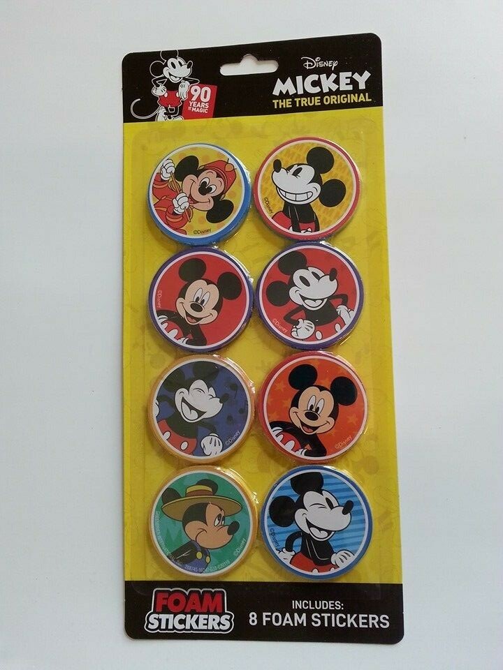 DISNEY MICKEY THE TRUE ORIGINAL 8 FOAM STICKERS