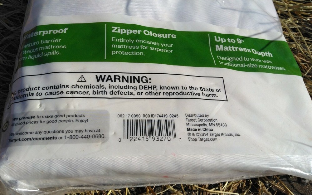 Zippered Twin Mattress Protector Waterproof White 39"x 75"x 9" Essentials