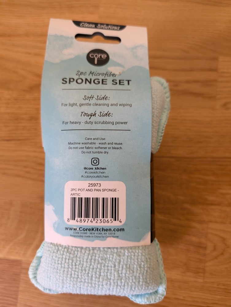 Core Kitchen Clean Solutions 2pc Microfiber Sponge Set