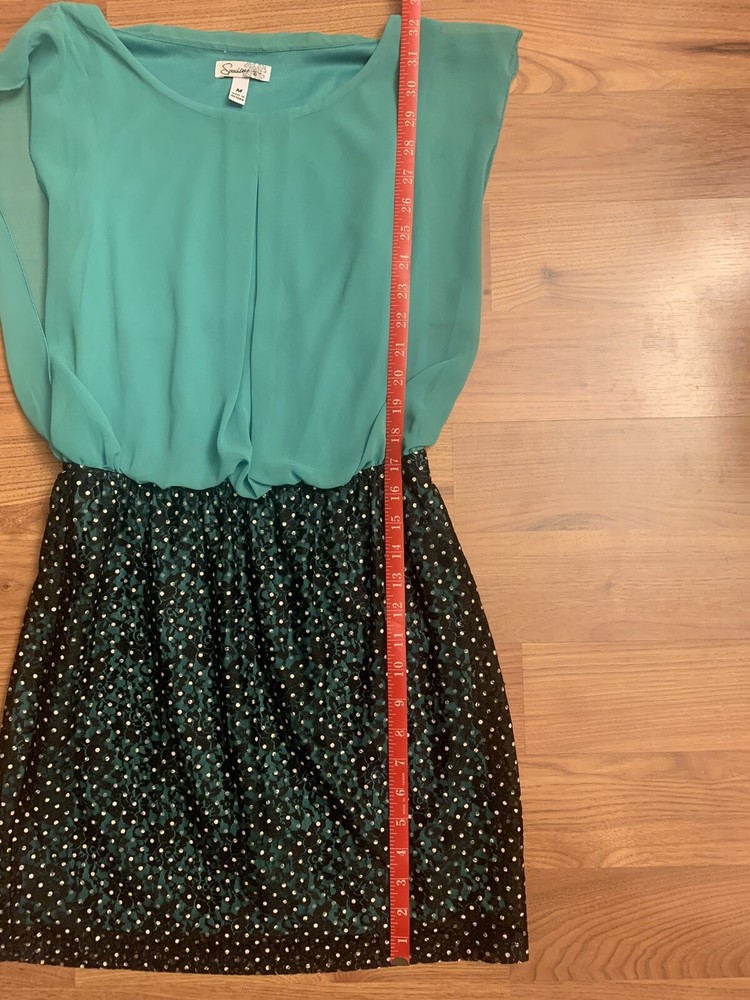 Speechless Juniors Size Medium Teal Polka Dot Dress
