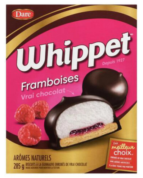 Dare Whippet Chocolate Covered Marshmallow Cookie Raspberry 285g (3 Pack)