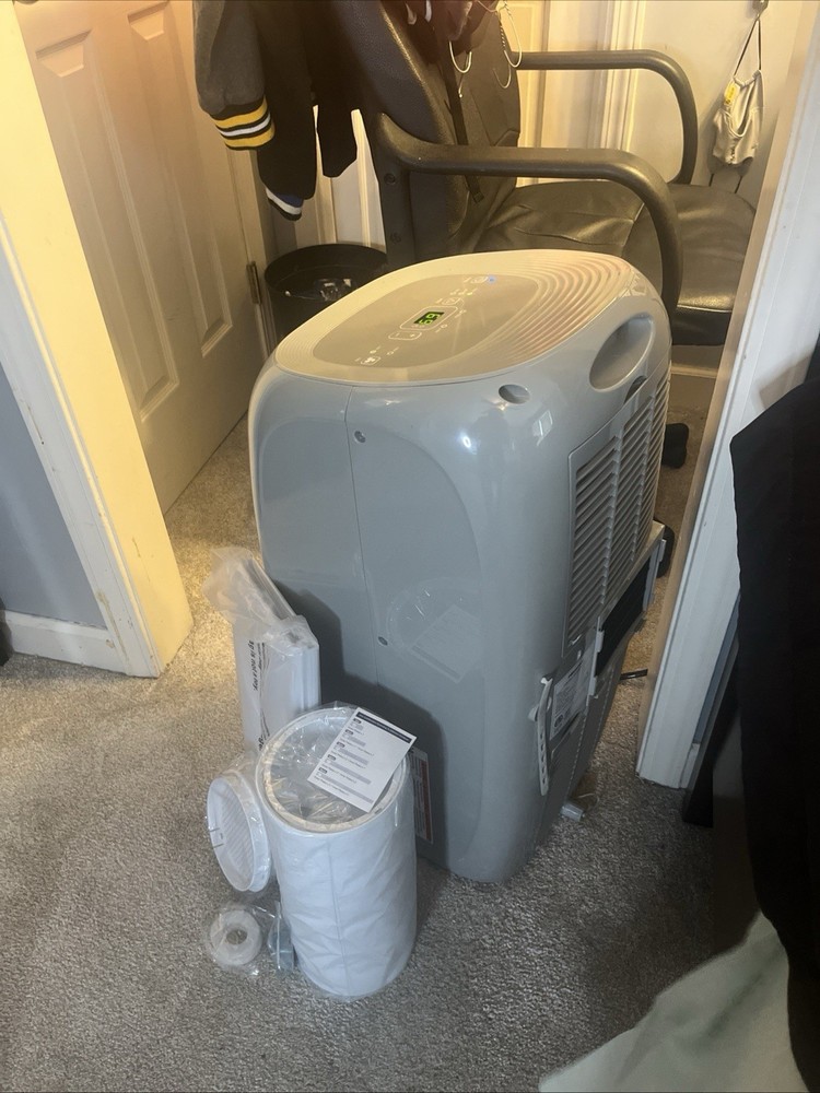 Hisense 10000 BTU Portable Air Conditioner Gray Digital Display Timer Hose