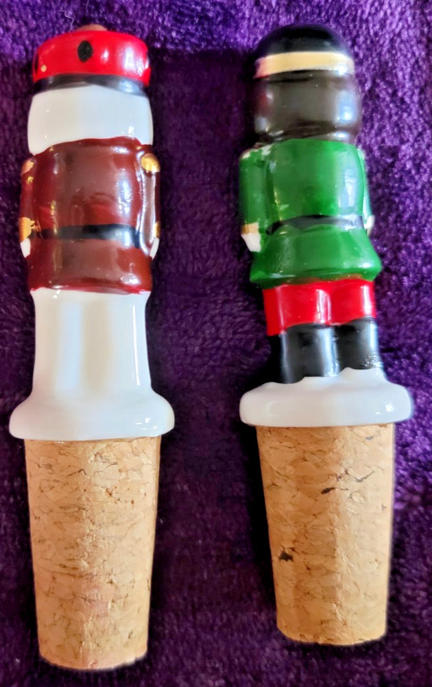 Core Kitchen Nutcracker Ceramic Wine Stopper 2-Piece Set ~ New open box