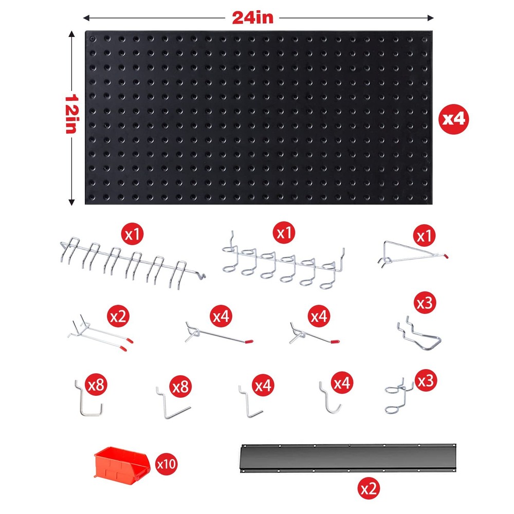 Pegboard Wall Organizer Black Metal Pegboard Panels Garage Storage System With H