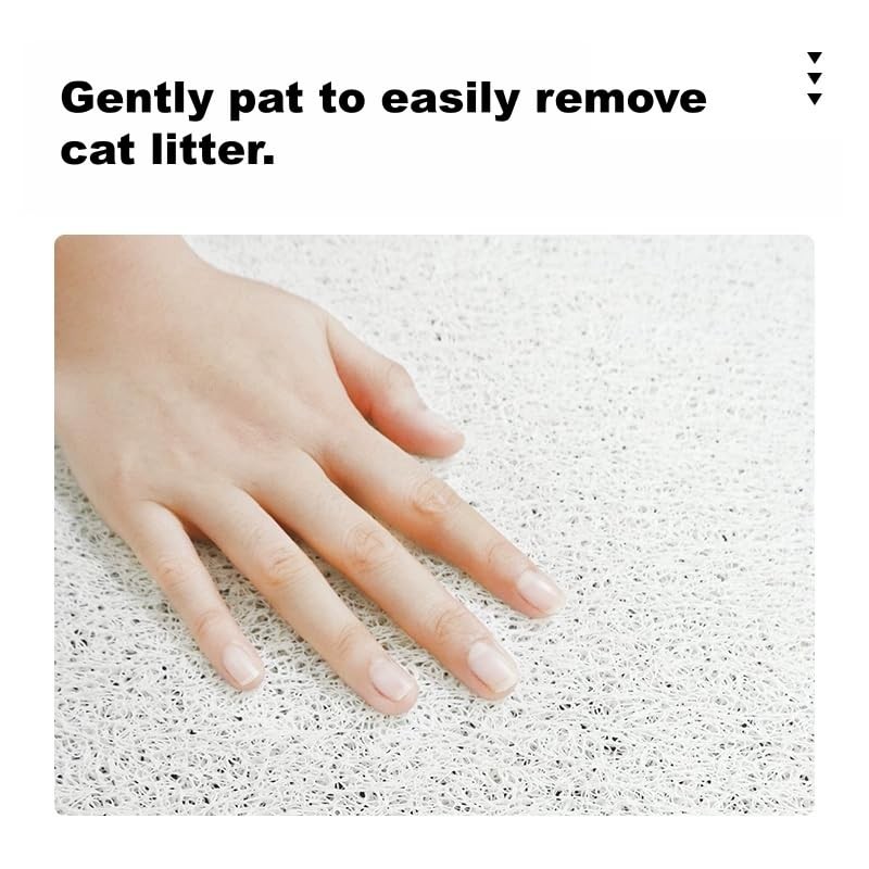 32"x20" Cat Litter Box Trapping Mat, Cute Kitty Design, Soft Comfortable, Eas...