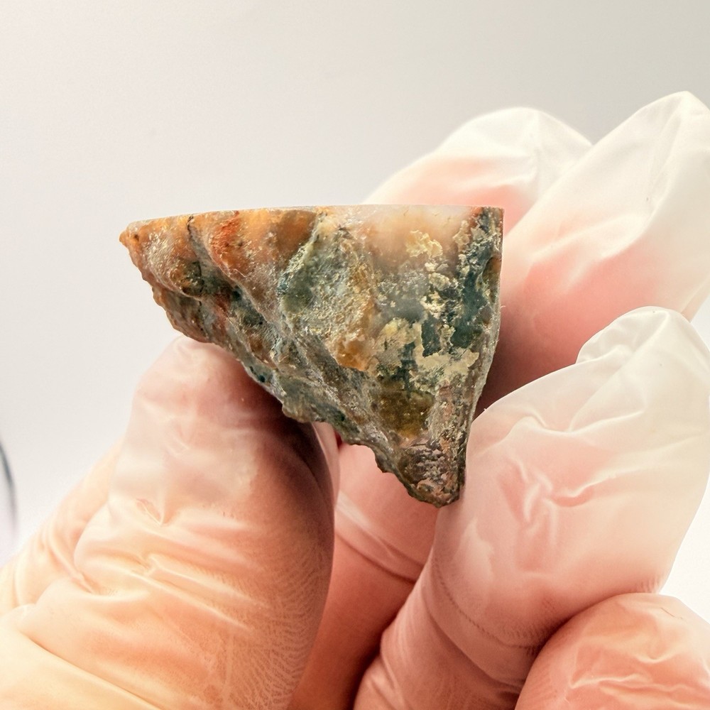 3pc Moroccan Agate Bundle 3.15oz Polished Fortification Moss Agate Slab Specimen