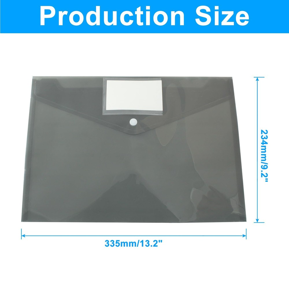 6 Pack Plastic Envelopes Poly Envelopes Folder A4 Size File Folders for Docum...
