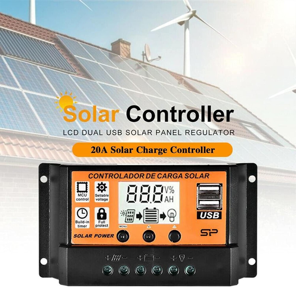 100A MPPT Solar Panel Regulator Charge Controller Auto Focus Tracking 12/24V US