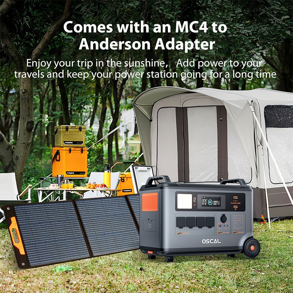 Blackview Oscal PM200 200W Foldable Solar Panel, Adjustable Kickstand, ≥22% SCE