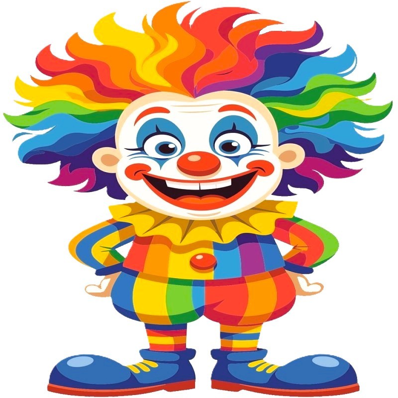 30 Custom Rainbow Clown Personalized Address Labels