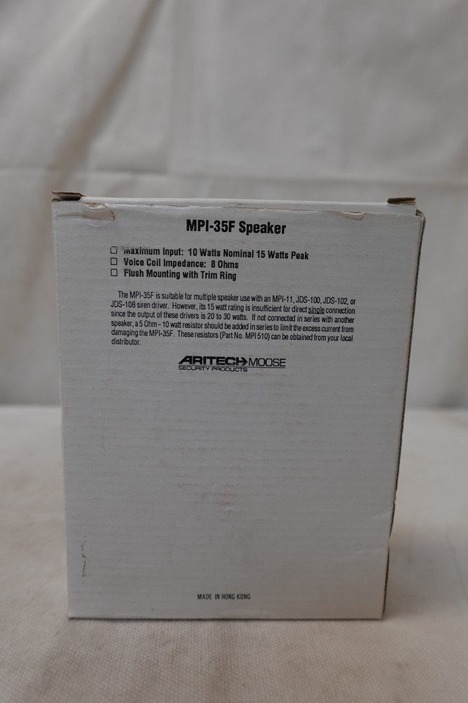 ARITECH Moose MPI-35F Speaker Security Alarm System White NOS (No Hardware)